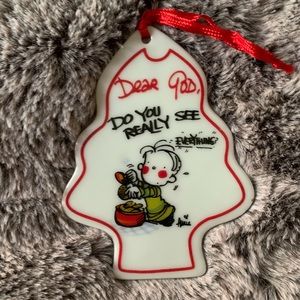 CERAMIC/PORCELAIN DEAR GOD KIDS CHRISTMAS ORNAMENT